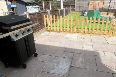 Paved garden patio
